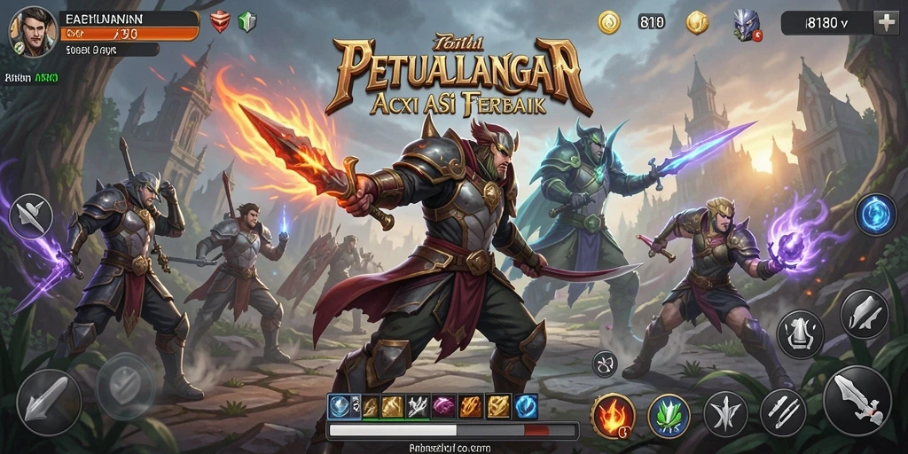 Tangkapan layar menunjukkan pertarungan epic dalam dunia ARPG yang luas.