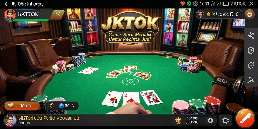 Gameplay seru Poker di JKTOK dengan interaksi pemain.