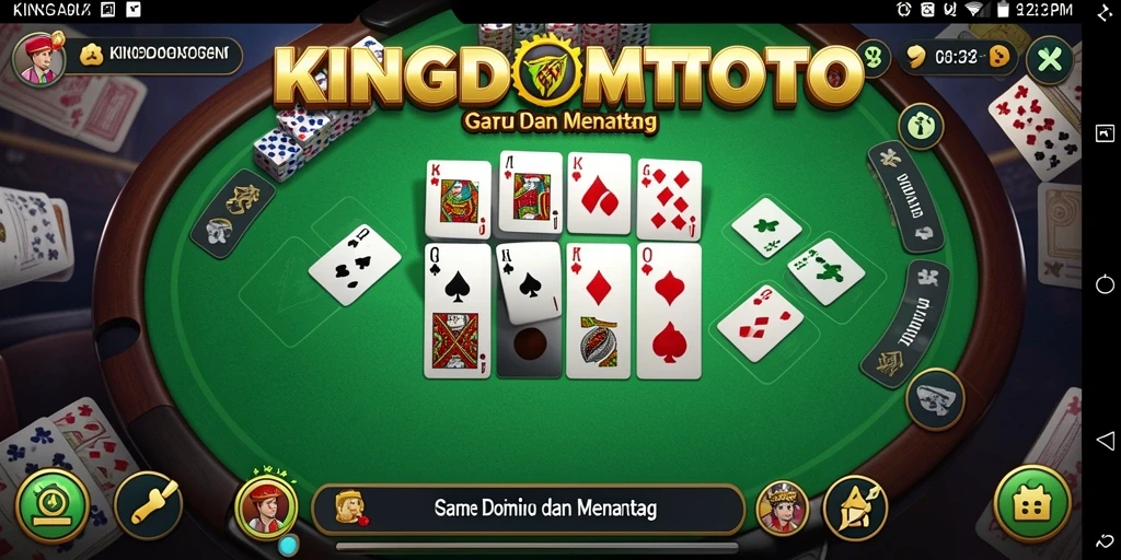 Screenshot gameplay KINGDOMTOTO yang menampilkan aksi mendebarkan dalam permainan Domino.
