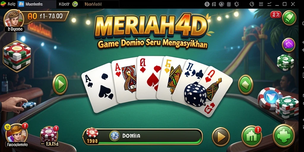 Tampilan gameplay Domino MERIAH4D yang menarik dan interaktif.