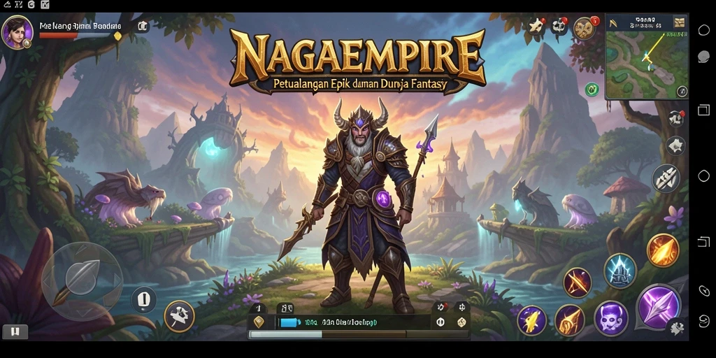 Tampilan seru gameplay RPG NAGAEMPIRE yang menakjubkan.