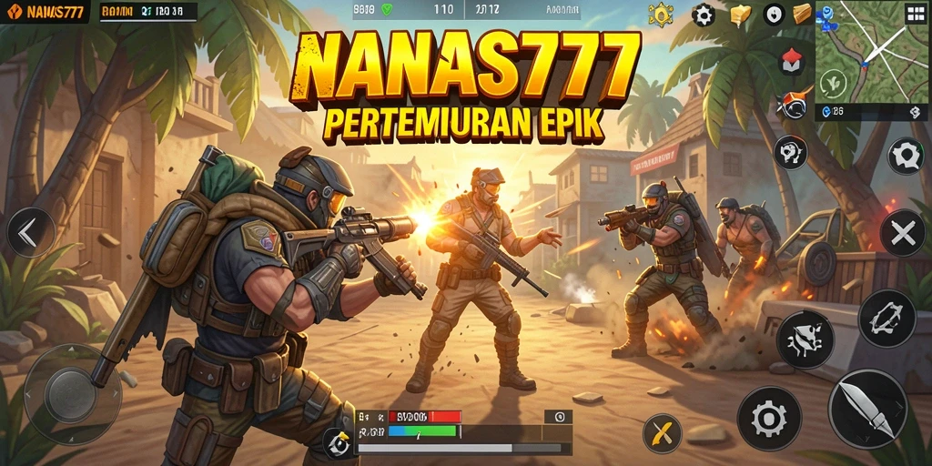 Tampilan seru dari gameplay NANAS777 dalam aksi Battle Royale.