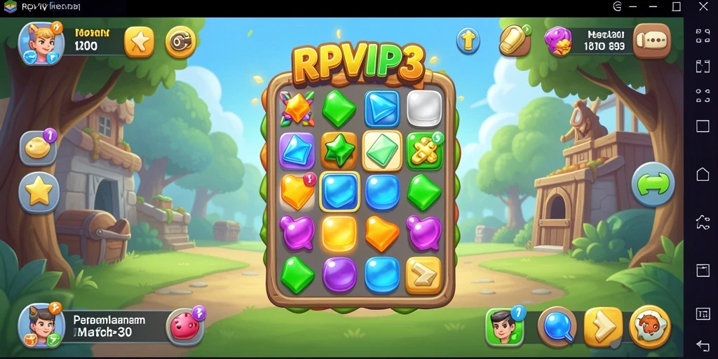 Tampilan menarik dari gameplay Match-3 RPVIP3.