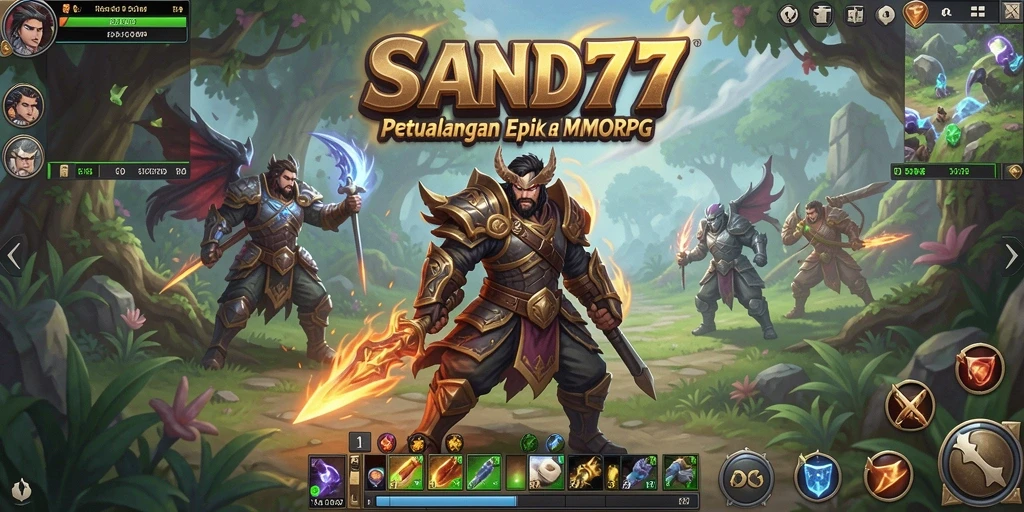 Menampilkan gameplay epik dan interaksi sosial di SAND77.