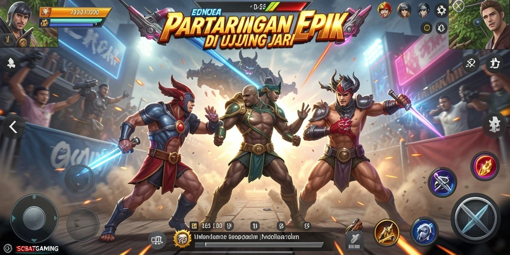 Tampilan gameplay SOBATGAMING yang menyuguhkan aksi pertarungan seru.