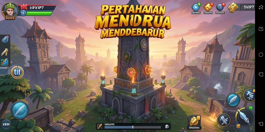 Tampilan gameplay menakjubkan dari SVIP7 yang penuh aksi Tower Defense.