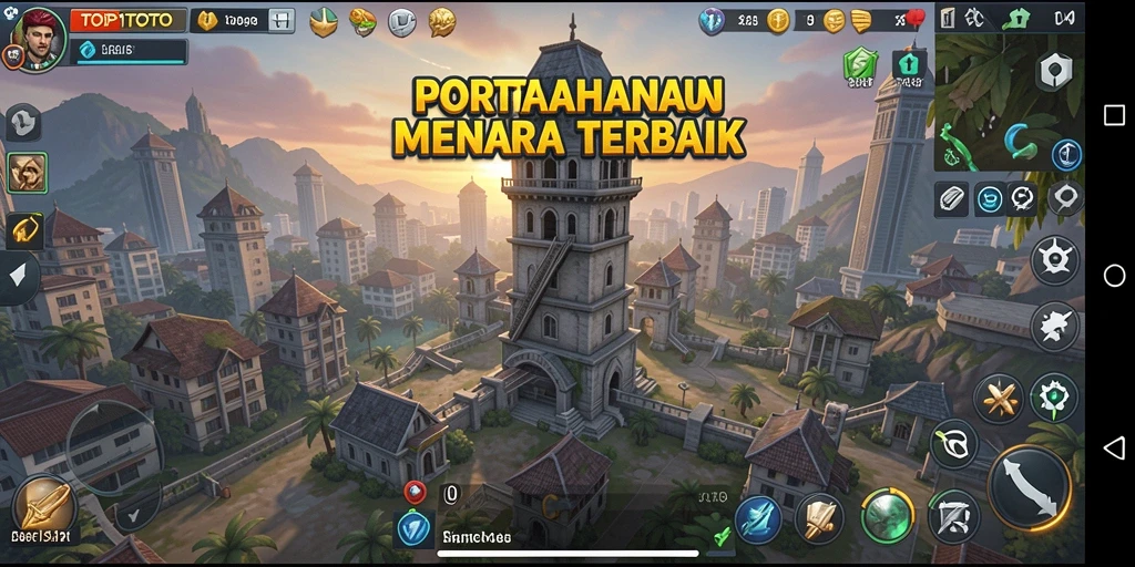 Tampilan gameplay menakjubkan dari TOP1TOTO dalam mode Tower Defense.