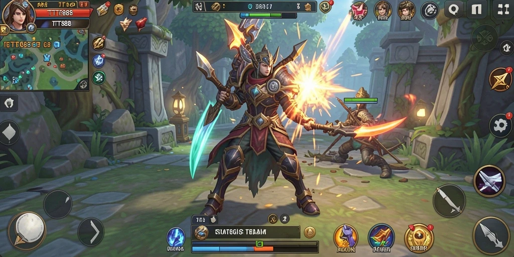 Tampilan gameplay TTT888 dengan aksi strategi yang seru.